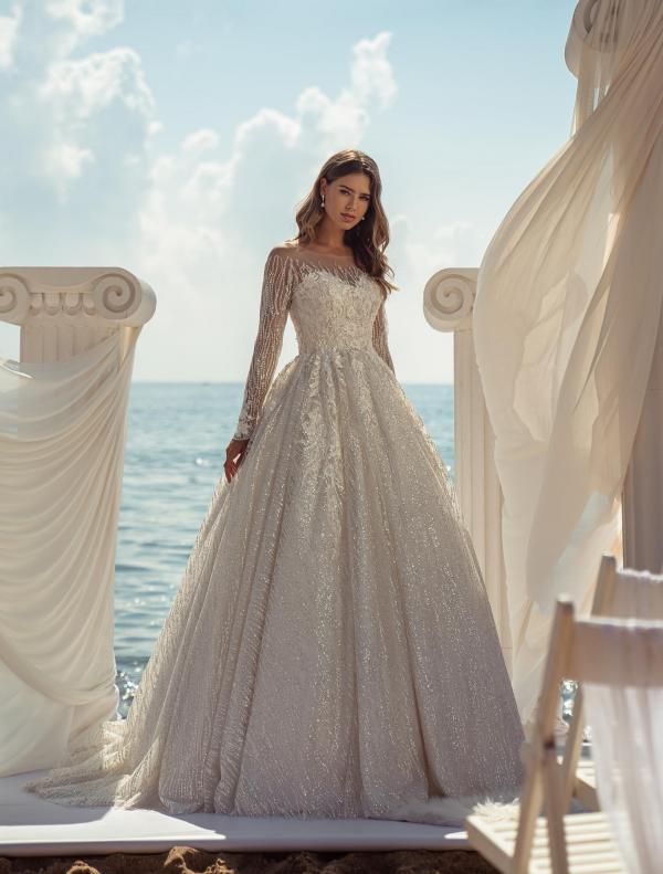 AV205 / Роскошное свадебное платье с цветами